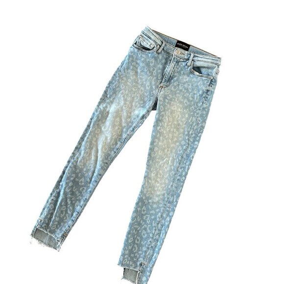 BLACK ORCHID Miranda Off Step High Rise Skinny Jeans Cheetah Print Size 25 Luxe - Picture 1 of 13